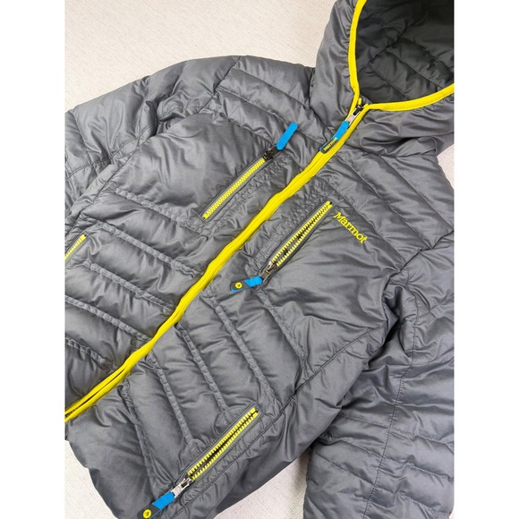 Marmot Boys Large Gray 700 Fill Down Puffer Jacket Hooded Full Zip C97420 - Picture 6 of 13